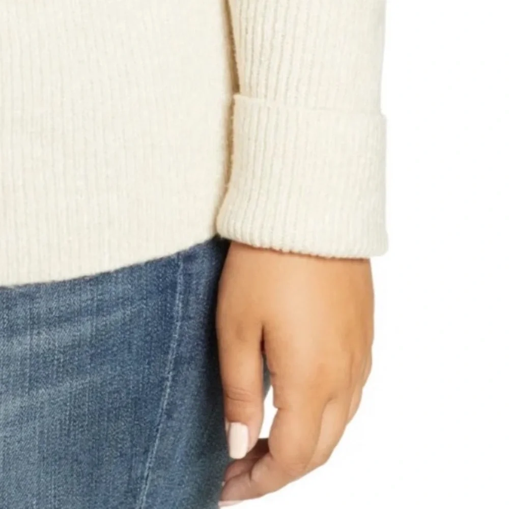 Treasure & Bond Plus Size 3X Off the Shoulder Pullover Sweater Ivory - Picture 3 of 5